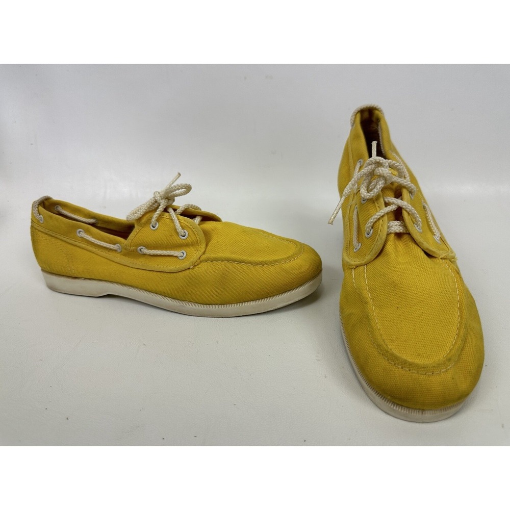 Bata North Star Shoes Vintage Women's Size 8 M‎ Yellow Boat Shoes